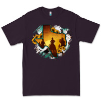 Plum Horsehide Texas Map Cowboys Flag Premium Tee - RanaPortraitStore