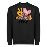 Black peace love pre k Heavyweight Sweatshirt - JahusDesignShop