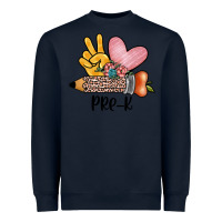 Navy peace love pre k Heavyweight Sweatshirt - JahusDesignShop