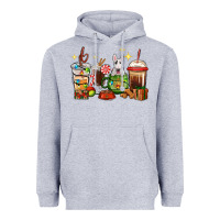 Heather Grey Christmas coffee cups with Bull Terrier Heavyweight Hoodie - RanaPortraitStore