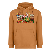 Meerkat Christmas coffee cups with Bull Terrier Heavyweight Hoodie - RanaPortraitStore