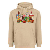 Mushroom Christmas coffee cups with Bull Terrier Heavyweight Hoodie - RanaPortraitStore