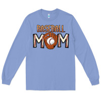 Colony Blue Baseball Mom Long Sleeve Tee - CowhideDigitalArt