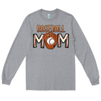 Heather Grey Baseball Mom Long Sleeve Tee - CowhideDigitalArt