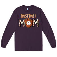 Plum Baseball Mom Long Sleeve Tee - CowhideDigitalArt