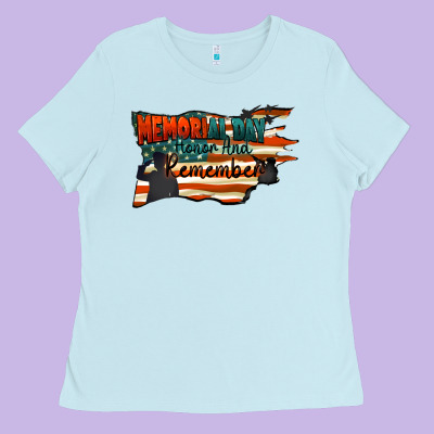 Memorial Day Honor And Remember Ladies Tee Designed By Fadigitalartstudio