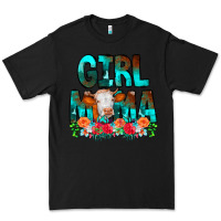 Black Girl Mama Flowers Cow Premium Tee - CowCowDesign