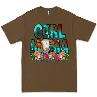 Cacao Girl Mama Flowers Cow Premium Tee - CowCowDesign