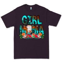 Plum Girl Mama Flowers Cow Premium Tee - CowCowDesign