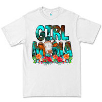 White Girl Mama Flowers Cow Premium Tee - CowCowDesign