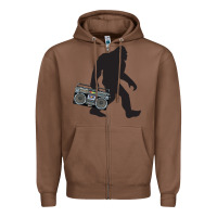 Chestnut bigfoot beatbox boom box retro   bigfoot boom box Zipper Hoodie - DesigneFamous