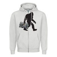 Dove Grey bigfoot beatbox boom box retro   bigfoot boom box Zipper Hoodie - DesigneFamous