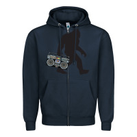 Navy bigfoot beatbox boom box retro   bigfoot boom box Zipper Hoodie - DesigneFamous