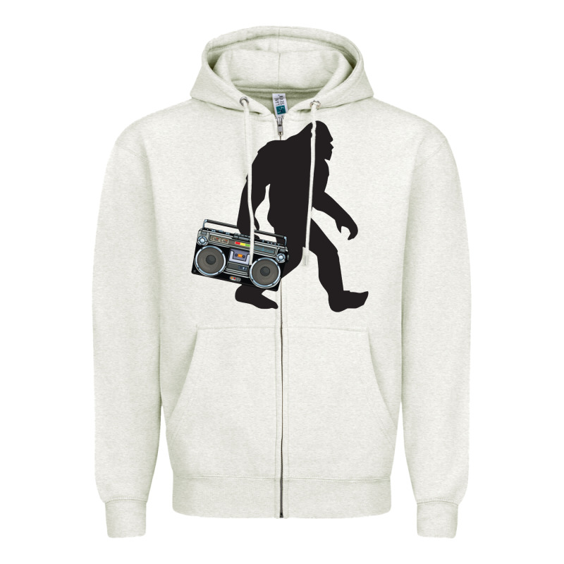 Bigfoot Beatbox Boom Box Retro   Bigfoot Boom Box Zipper Hoodie by DesigneFamous | Teevron