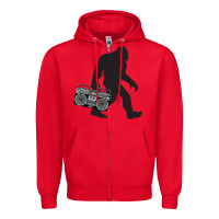 Red bigfoot beatbox boom box retro   bigfoot boom box Zipper Hoodie - DesigneFamous