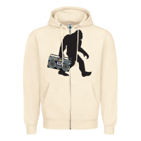 Sandshell bigfoot beatbox boom box retro   bigfoot boom box Zipper Hoodie - DesigneFamous