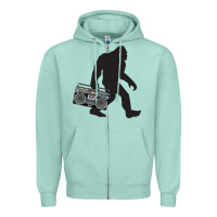 Seafoam bigfoot beatbox boom box retro   bigfoot boom box Zipper Hoodie - DesigneFamous