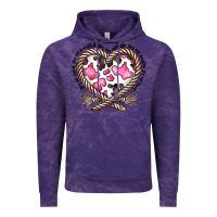 Cloud Purple western cowhide heart Vintage Hoodie - CowhideDigitalArt