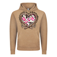 Western Cowhide Heart Vintage Hoodie | Teevron