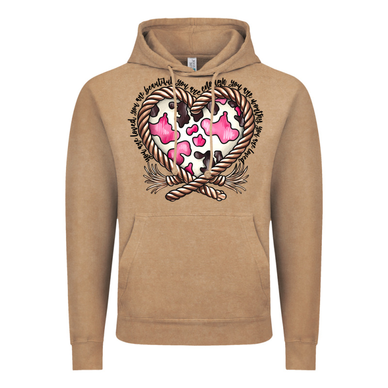 Western Cowhide Heart Vintage Hoodie by CowhideDigitalArt | Teevron