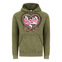 Vintage Olive western cowhide heart Vintage Hoodie - CowhideDigitalArt