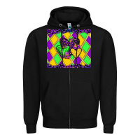 Black mardi gras hearts Zipper Hoodie - JahusDesignShop