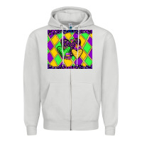 Dove Grey mardi gras hearts Zipper Hoodie - JahusDesignShop