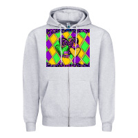 Heather Grey mardi gras hearts Zipper Hoodie - JahusDesignShop