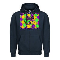 Navy mardi gras hearts Zipper Hoodie - JahusDesignShop