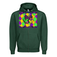 Sports Green mardi gras hearts Zipper Hoodie - JahusDesignShop
