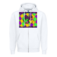 White mardi gras hearts Zipper Hoodie - JahusDesignShop
