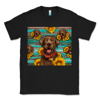 Black Chocolate Labrador with sunflowers western Classic Tee - Artiststas