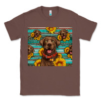 Chestnut Chocolate Labrador with sunflowers western Classic Tee - Artiststas