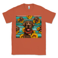 Copper Chocolate Labrador with sunflowers western Classic Tee - Artiststas