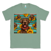 Sage Chocolate Labrador with sunflowers western Classic Tee - Artiststas