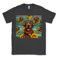 Smoke Chocolate Labrador with sunflowers western Classic Tee - Artiststas