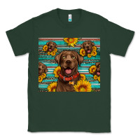 Sports Green Chocolate Labrador with sunflowers western Classic Tee - Artiststas