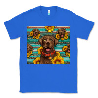 True Royal Chocolate Labrador with sunflowers western Classic Tee - Artiststas