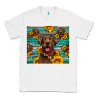 White Chocolate Labrador with sunflowers western Classic Tee - Artiststas