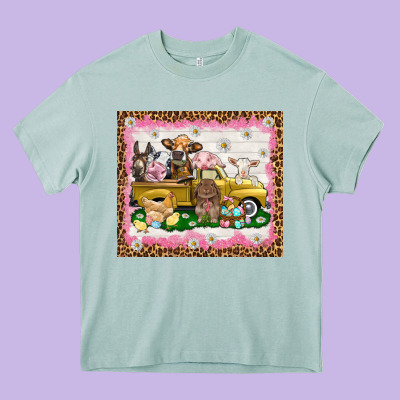 Easter Day With Farm Animals Tumbler Heavy Core Tee Designed By Howdyjamesfarm