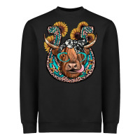 Black highland cow horseshoe Heavyweight Sweatshirt - JahusDesignShop