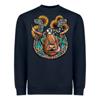 Navy highland cow horseshoe Heavyweight Sweatshirt - JahusDesignShop