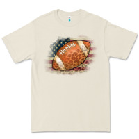 Bone American Flag Football Leopard Premium Tee - CowCowDesign