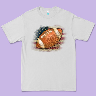 American Flag Football Leopard Premium Tee Designed By Cowcowdesign