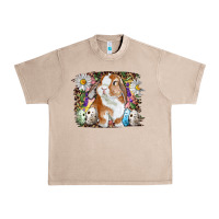 French Oak Easter Bunny With Quail Eggs And Daisy Urban Heavy Tee - RanaPortraitStore