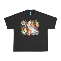 Pigment Black Easter Bunny With Quail Eggs And Daisy Urban Heavy Tee - RanaPortraitStore