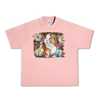 Salmon Easter Bunny With Quail Eggs And Daisy Urban Heavy Tee - RanaPortraitStore