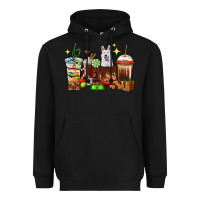 Black Christmas coffee cups with White Shepherd Heavyweight Hoodie - RanaPortraitStore