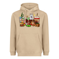 Mushroom Christmas coffee cups with White Shepherd Heavyweight Hoodie - RanaPortraitStore