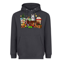 Smoke Christmas coffee cups with White Shepherd Heavyweight Hoodie - RanaPortraitStore